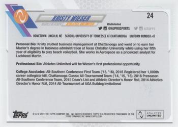 2021 Topps On-Demand Set #2 - Athletes Unlimited Volleyball #24 Kristy Wieser Back